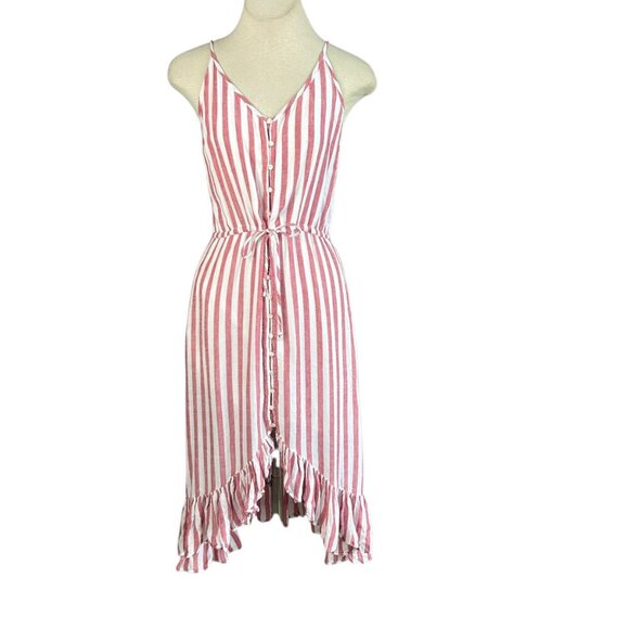 Rails Dresses & Skirts - Rails Frida Striped Linen Blend Dress, Carmine Stripe Size Medium